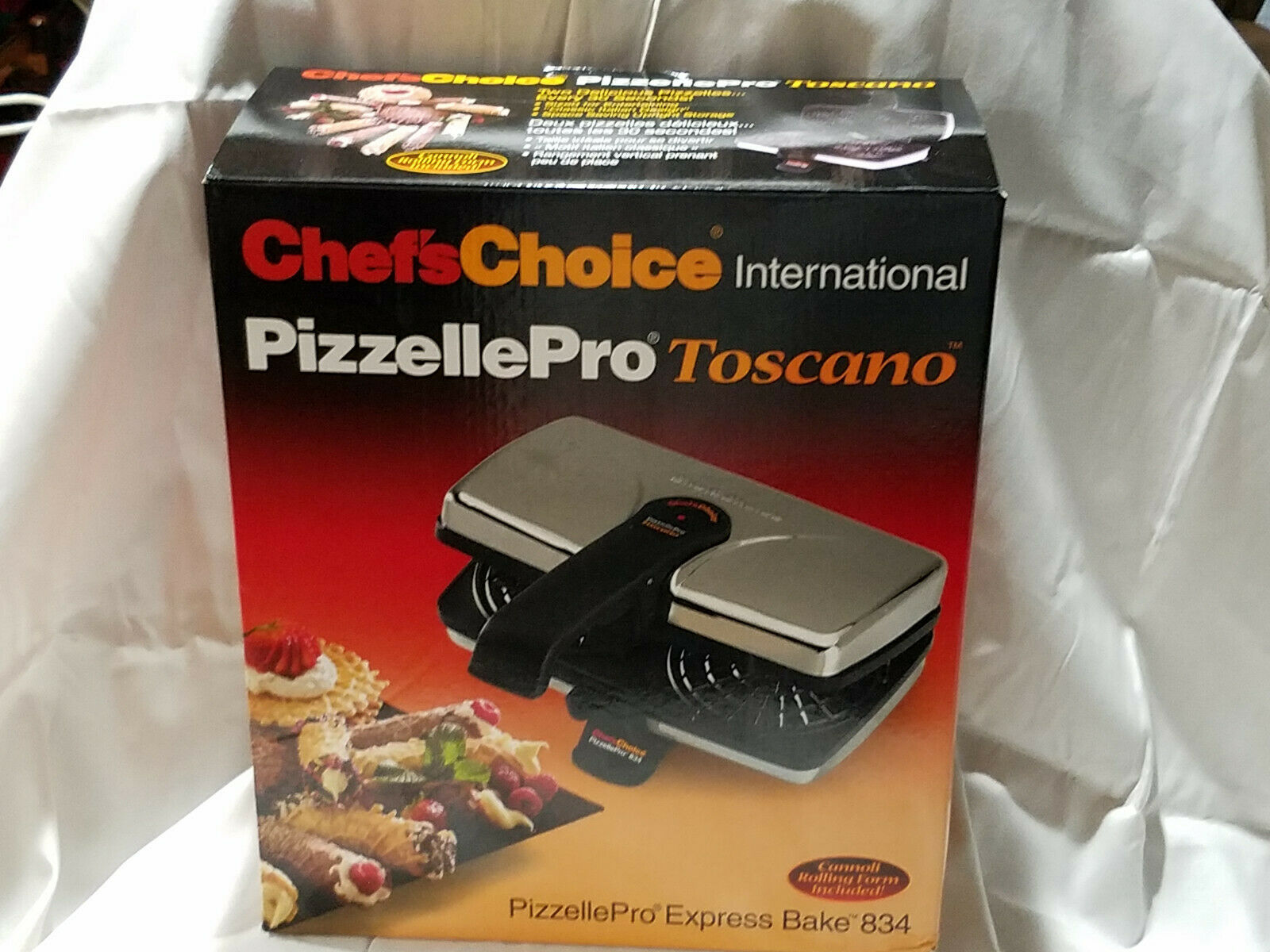 Chef's Choice Int'l Pizzelle Pro Toscano Express Bake 834 Vguc   03k6