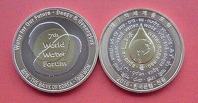 South Korea 2015 World Water Forum 1000 Won Tri-metal Coin