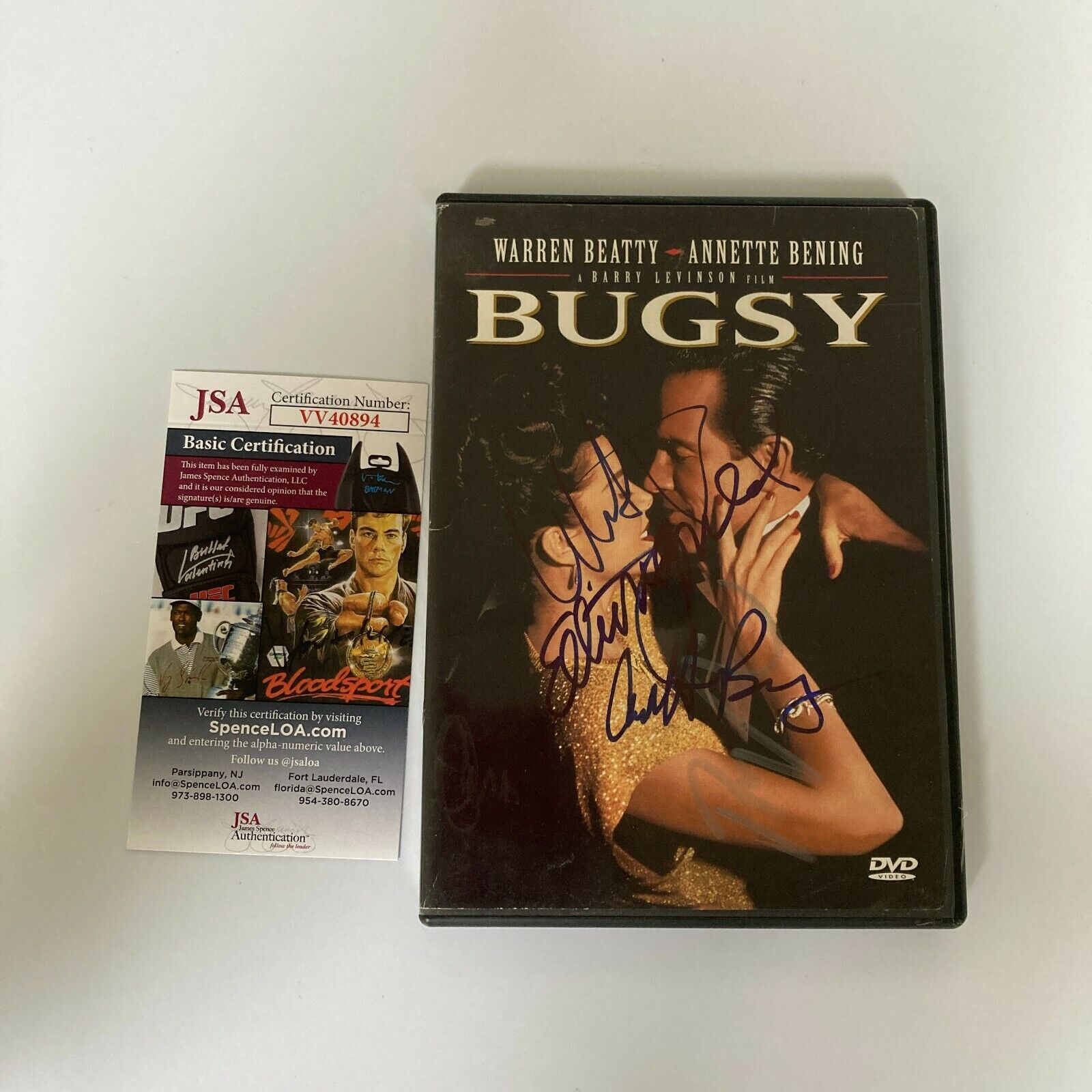Bugsy Movie Cast Signed Dvd Barry Levinson Warren Beatty Elliott Gould Jsa Coa