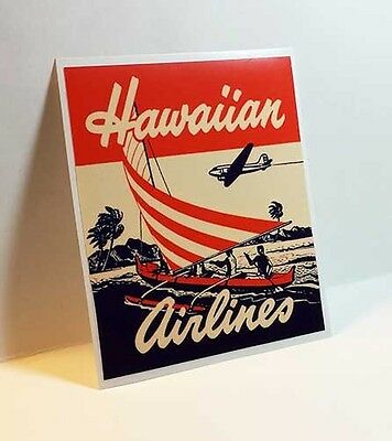 Hawaiian Airlines Vintage Style Decal / Vinyl Sticker, Luggage Label