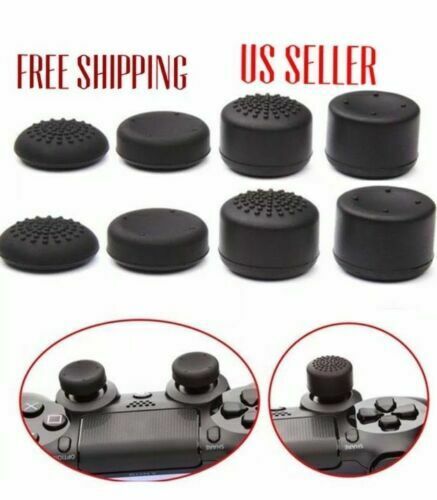 8pcs Black Silicone Thumb Stick Grip Cover Caps For Ps4 & Xbox One Controler Usa