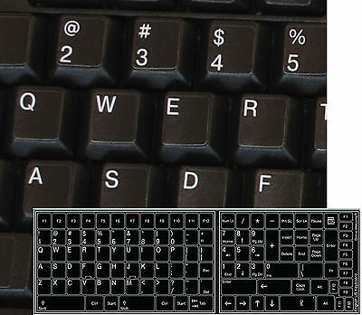 Replacement English Us Keyboard Sticker Key For Computer Laptop Black Background