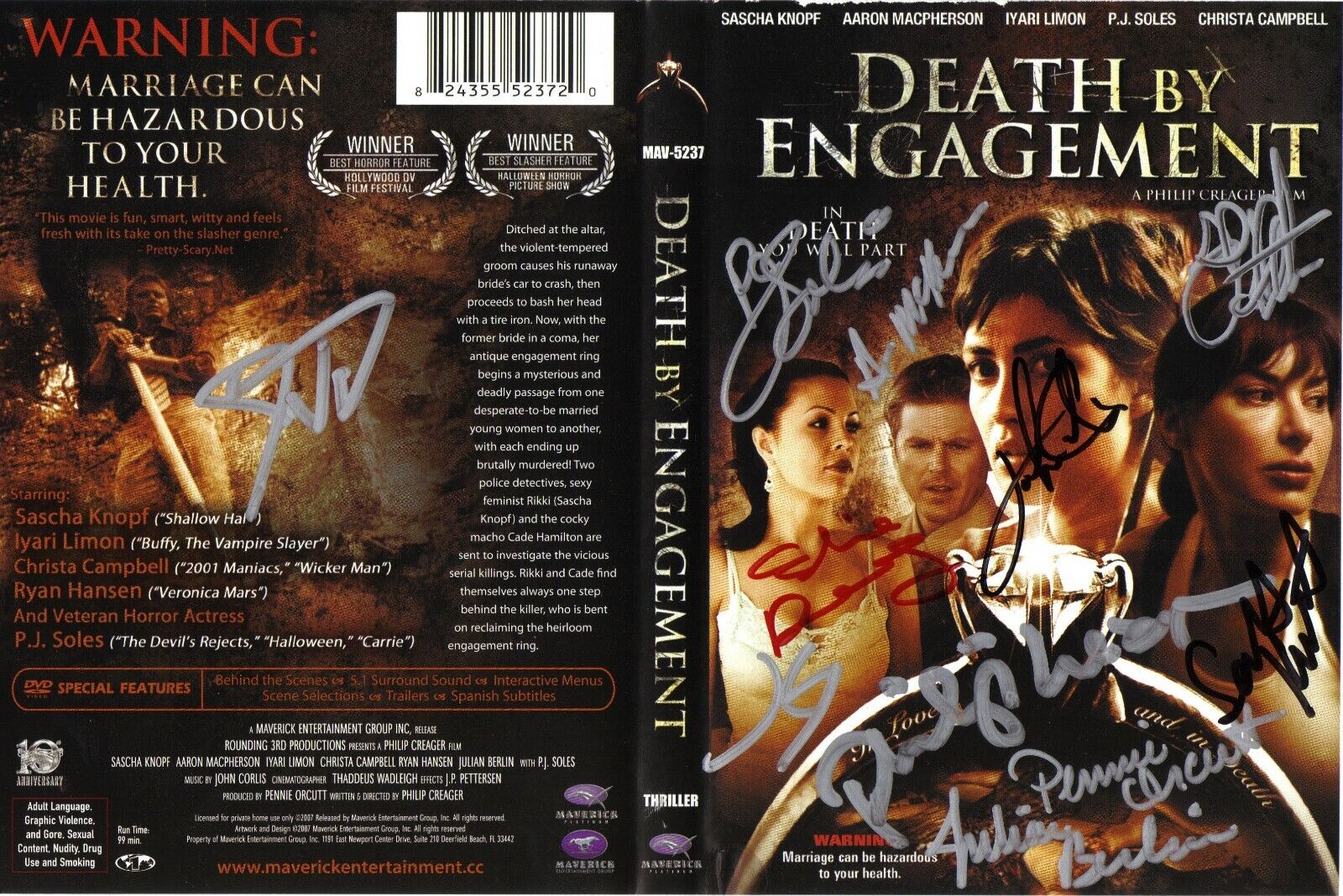 Death By Engagement Dvd Signed By Cast Pj Soles