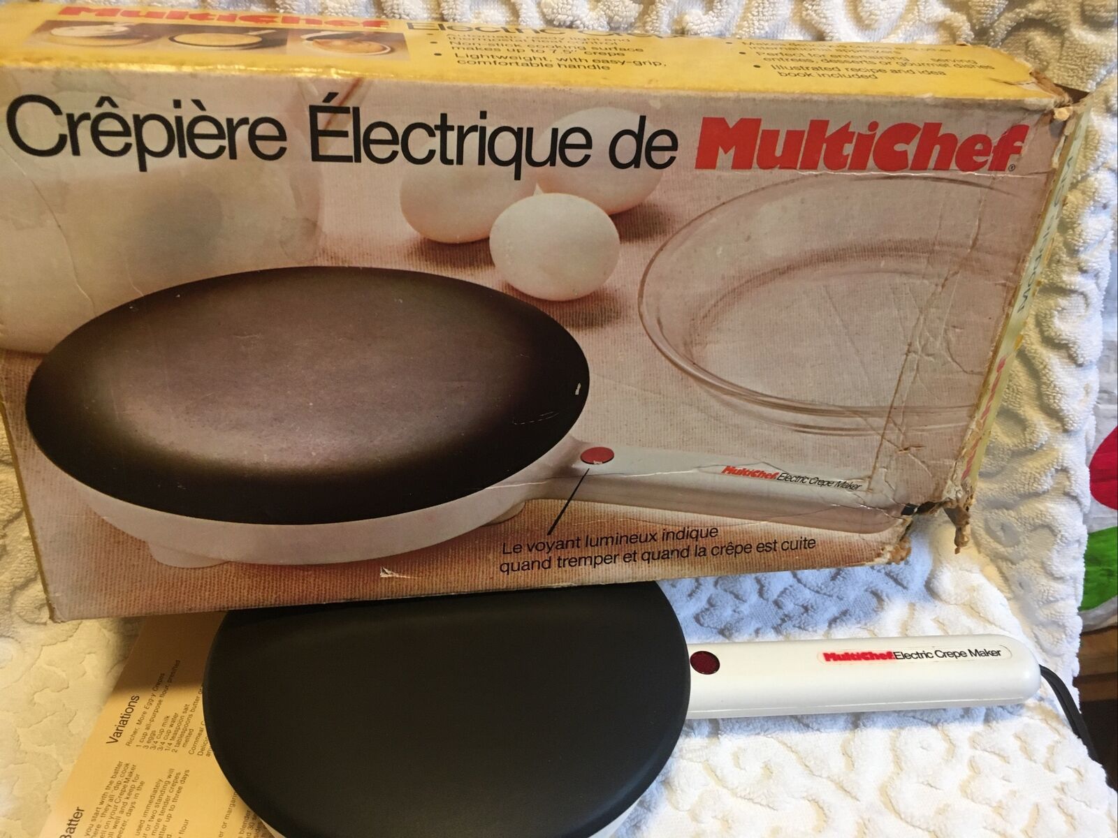 Electric Crepe Maker Multichef Vintage W Original Box & Instruct Eaton Cuisinart