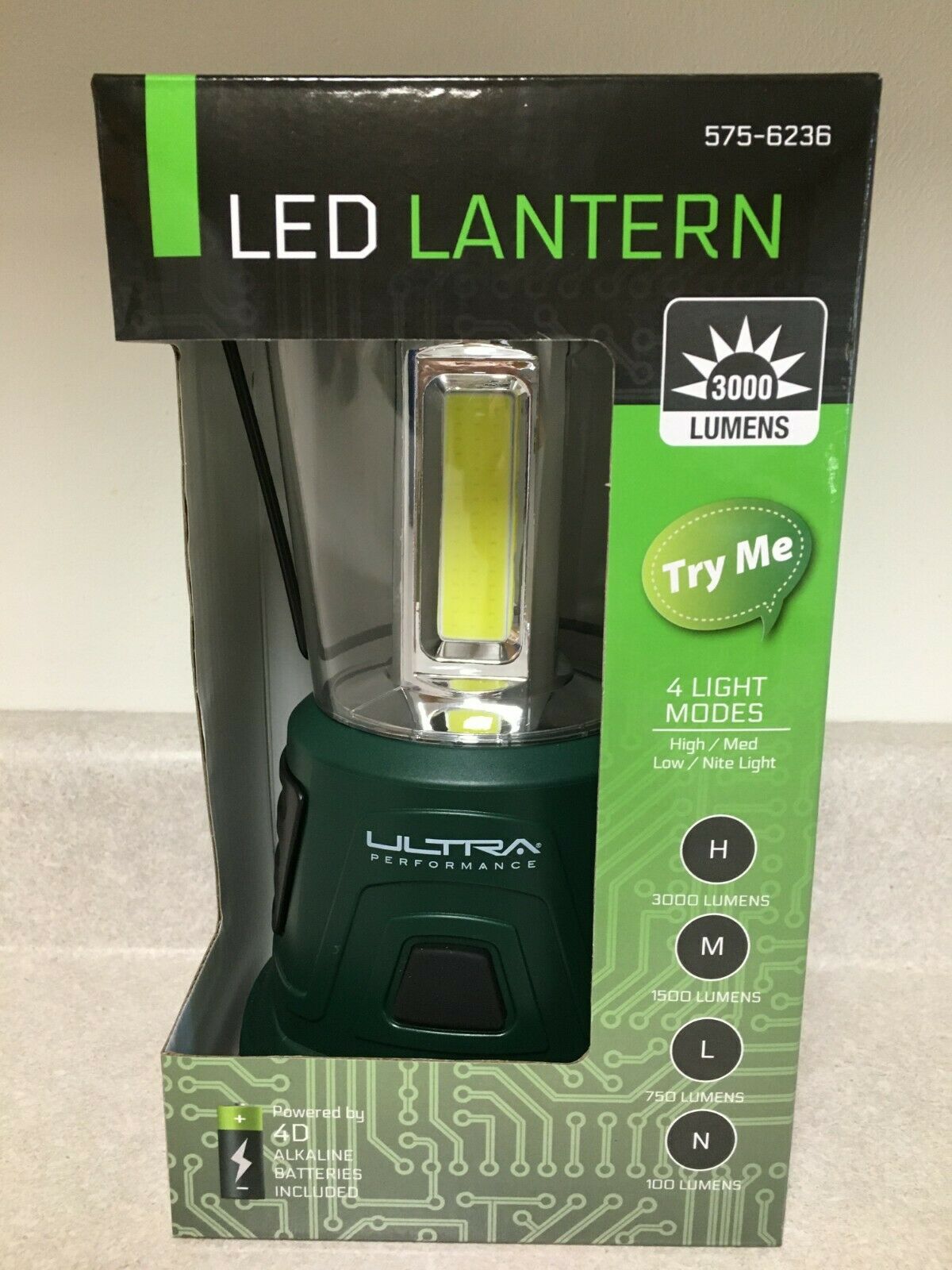 Ultra Led 3000 Lumens Lantern Camping Hunting Emergency Work Light + Batteries