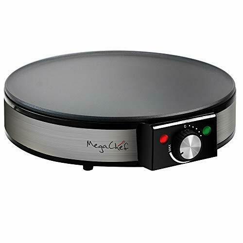 Megachef Round Stainless Steel Crepe And Pancake Maker Breakfast Griddle 12 I...