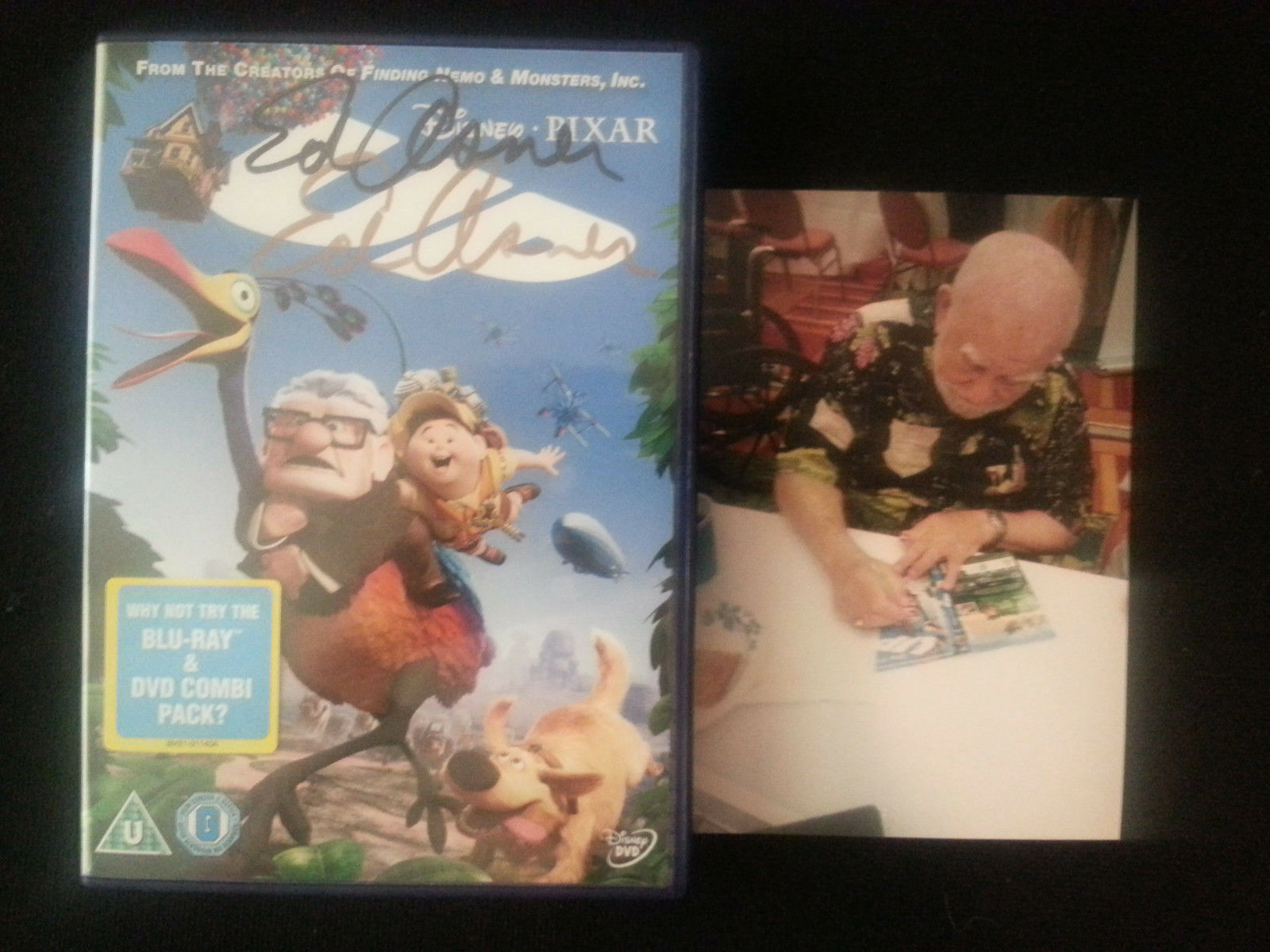 Signed Ed Asner Disney Pixar Up Dvd With Picture Proof! Region 2