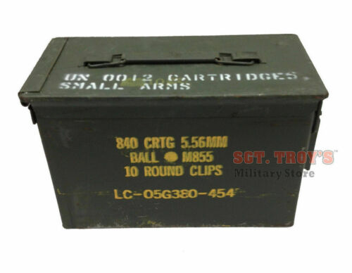 .50 Caliber 5.56mm Military Ammo Can M2a1 50cal Metal Ammo Can Box Very Good