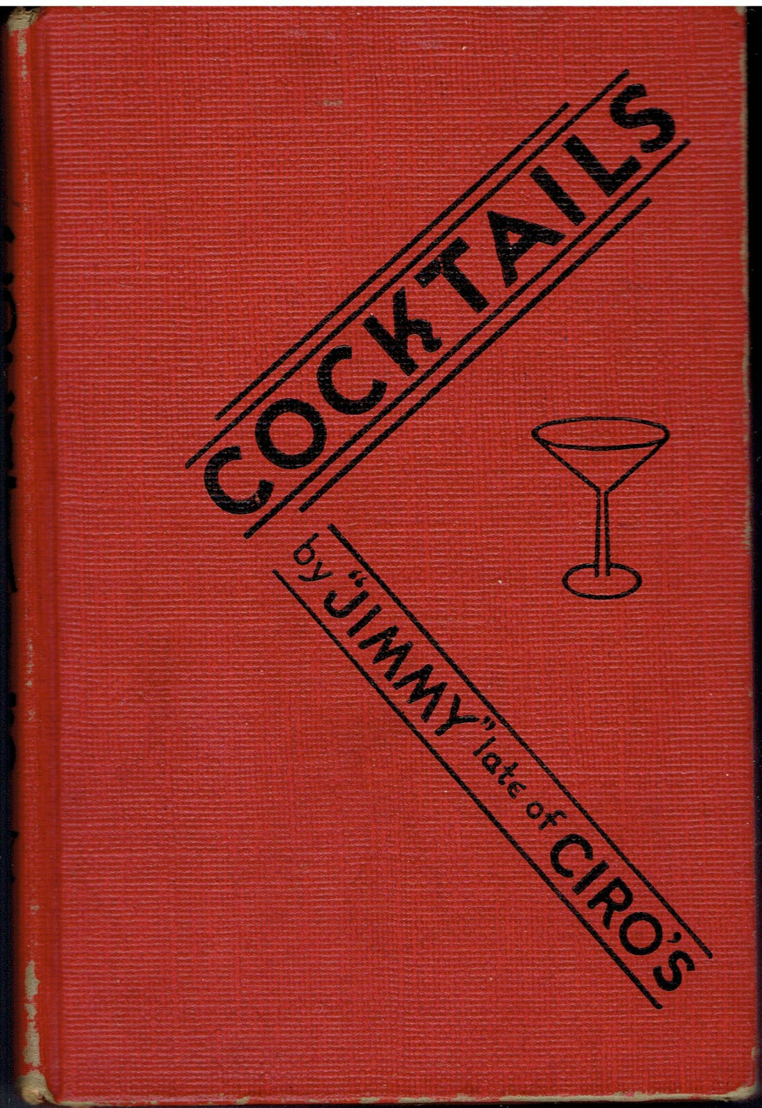 Cocktails By Jimmy Late Of Ciro's London 1930 Rare