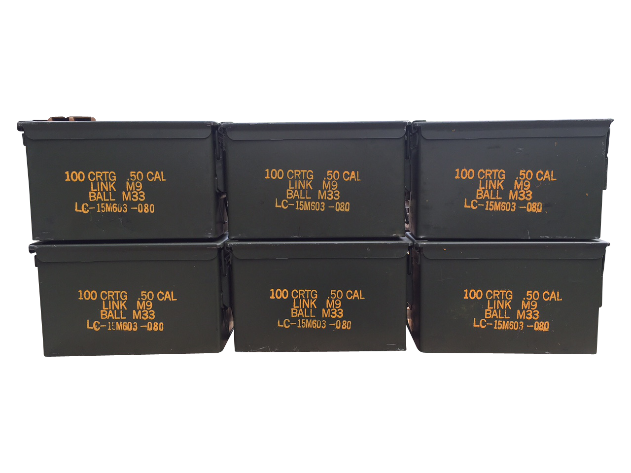 6 Pack 50 Cal Ammo Cans - Grade 1