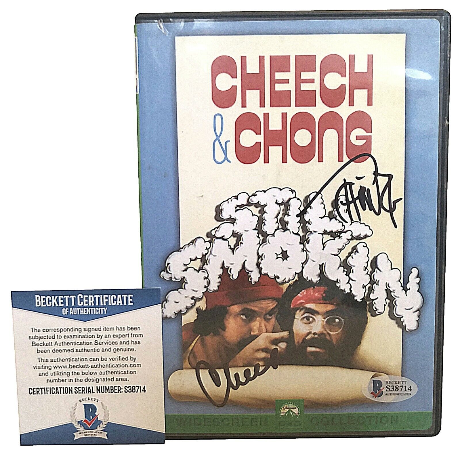 Cheech Marin And Tommy Chong Signed Still Smokin Dvd Cover Beckett Bas Autograph