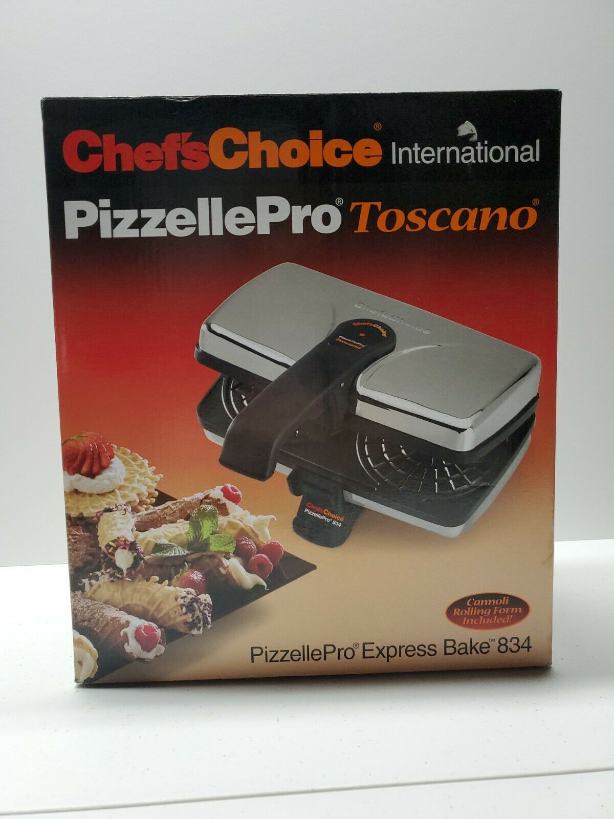 Chefs Choice International Pizzelle Pro Toscano Express Bake Maker 834 Used Once