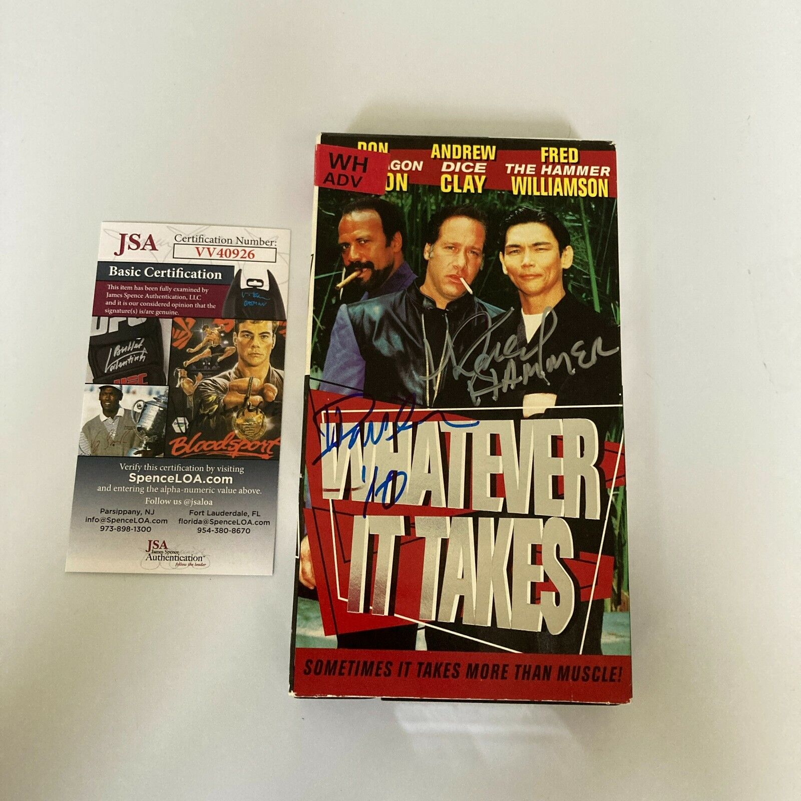 Fred Williamson & Don Wilson Signed Whatever It Takes Vhs Movie Jsa Coa