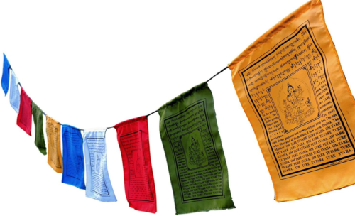 Small Green Tara Tibetan Prayer Flags With English Translation (6"x8")