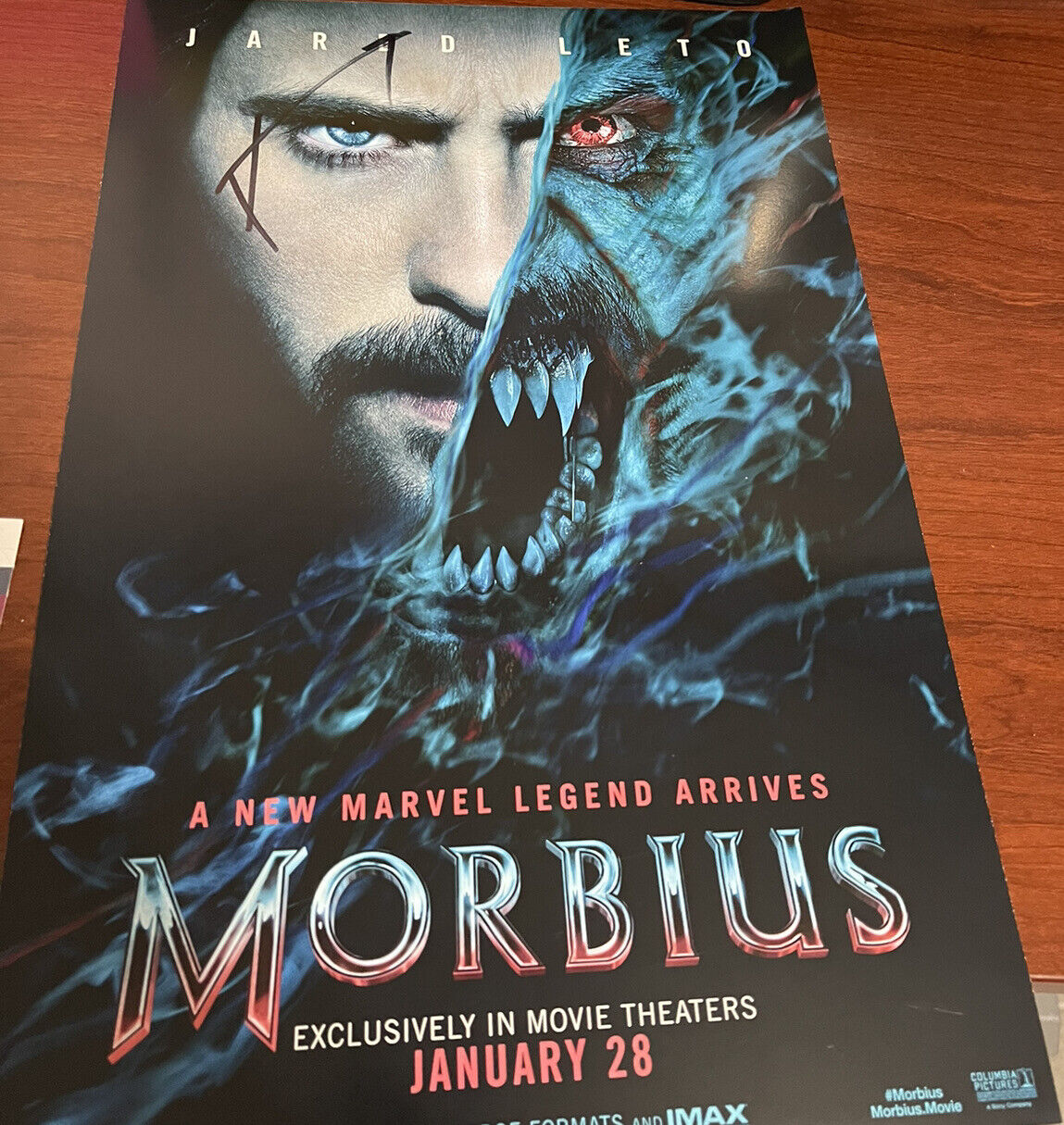 Jared Leto Autographed Signed Morbius 11 X 17 Jsa Coa